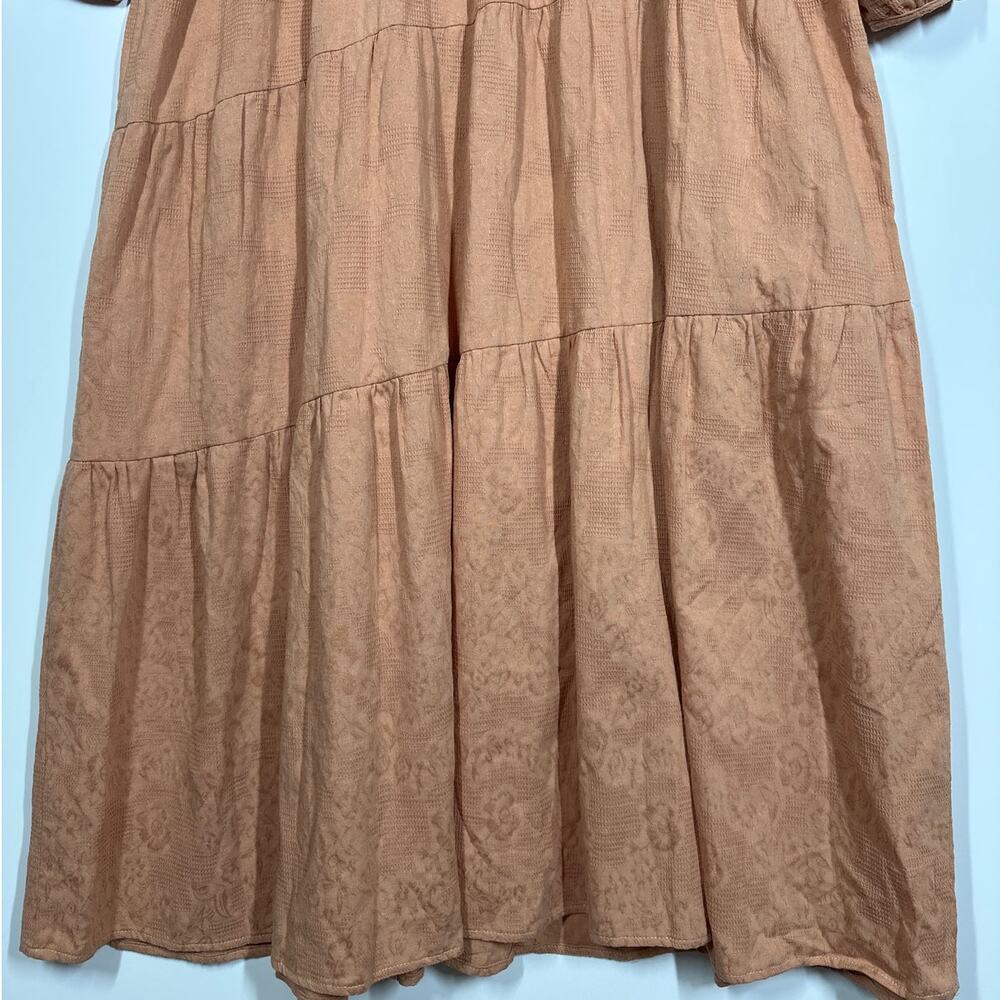 Umgee 3/4 Sleeve V-Neck Tiered Maxi Dress V-Back Cotton Boho Pullover Size 1X - Picture 12 of 15